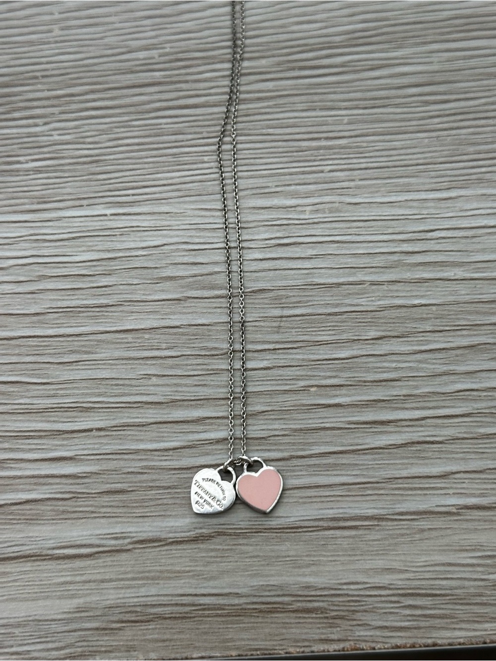 Tiffany & Co. Sterling Silver Necklace with Pink Enamel Heart Charm - Picture 7 of 9